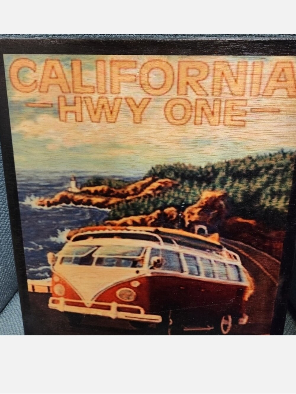 Kitschy Wooden silkscreen art- California - Picture 2 of 7